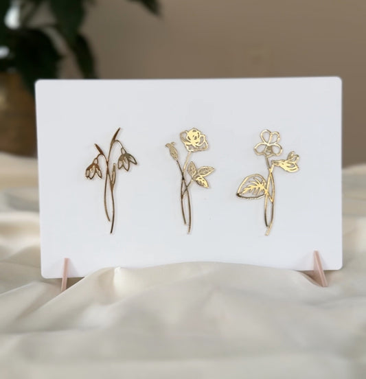 Bordje met Geboortebloemen – Gepersonaliseerd Moederdag Cadeau