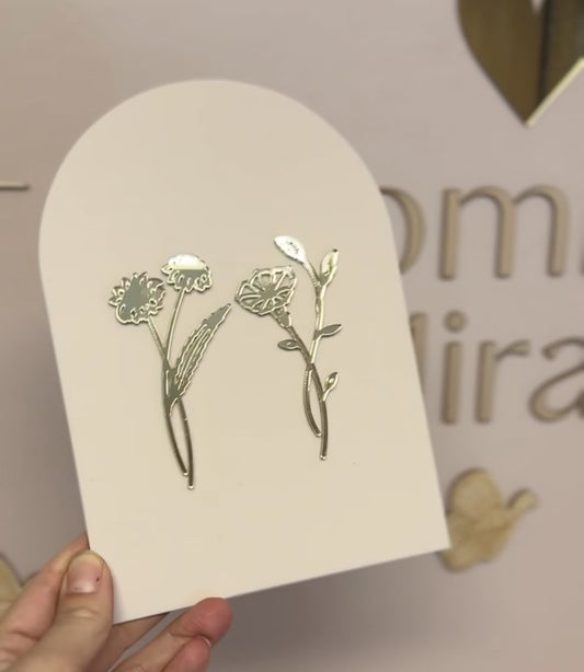 Gepersonaliseerd Bordje met Geboortebloemen – Moederdag Cadeau