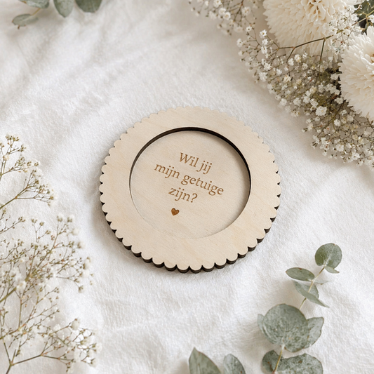 Houten Verrassingskaartje Bruiloft – Gepersonaliseerd