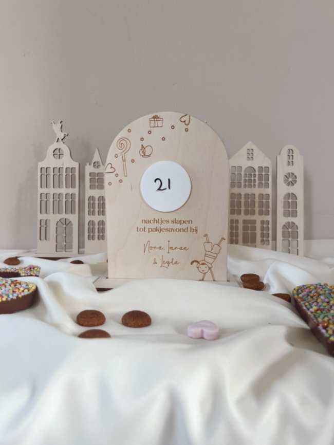Sinterklaas Gepersonaliseerde Aftelkalender met Beschrijfbaar Rondje