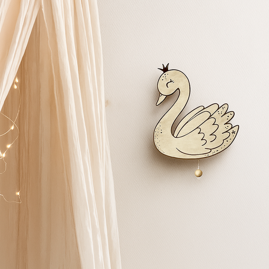 Houten Muziekdoosje Zwaan