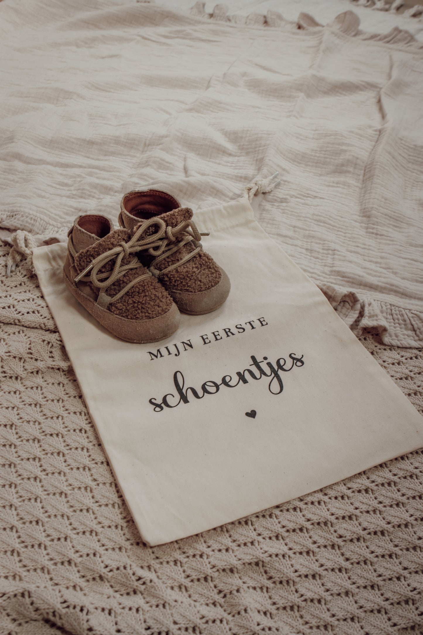 Mijn eerste schoentjes canvas bewaarzakjes
