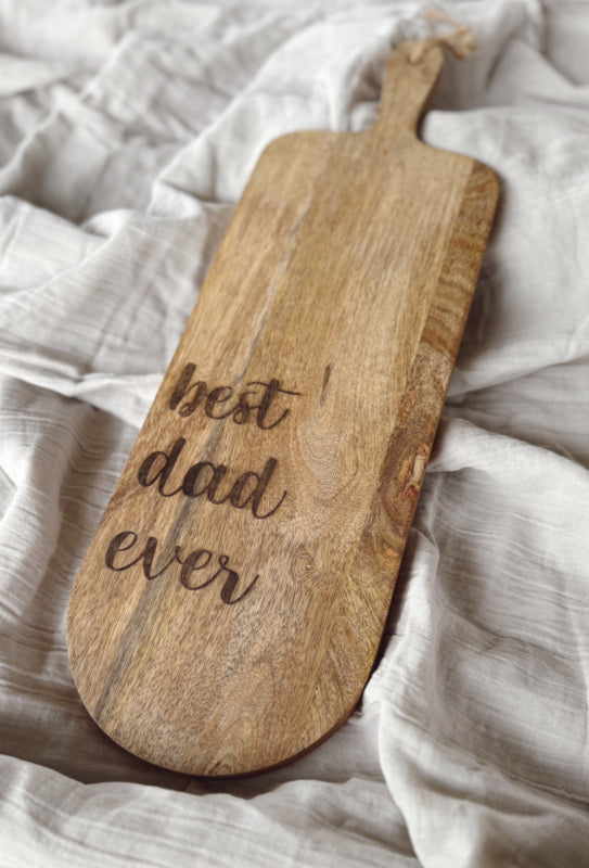Gepersonaliseerde Mango houten Serveerplank – Vaderdagcadeau