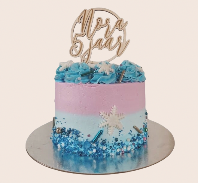 Gepersonaliseerde Taarttopper Van Hout | Naam & Leeftijd