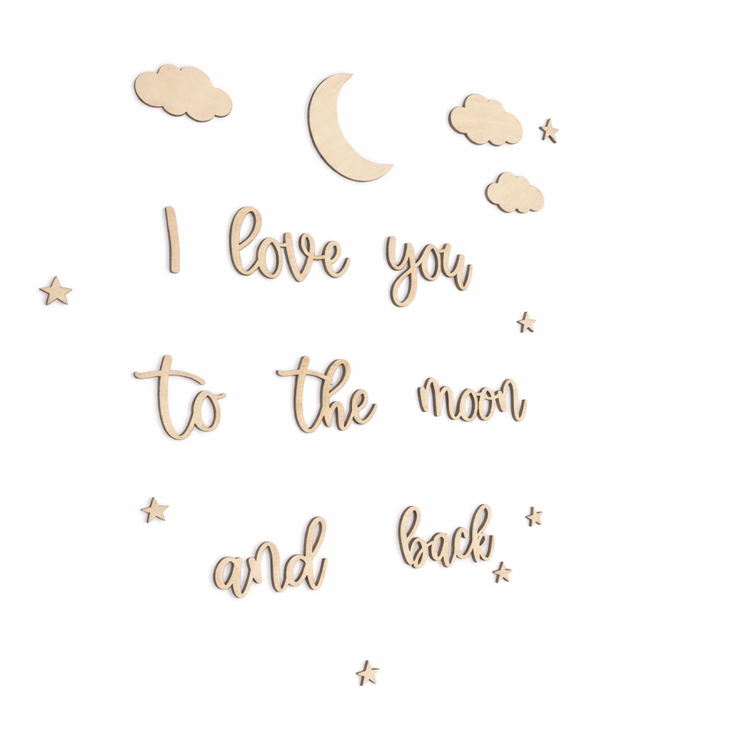 Houten Tekst | I Love you to the moon and back