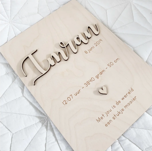 Geboortebord a4 