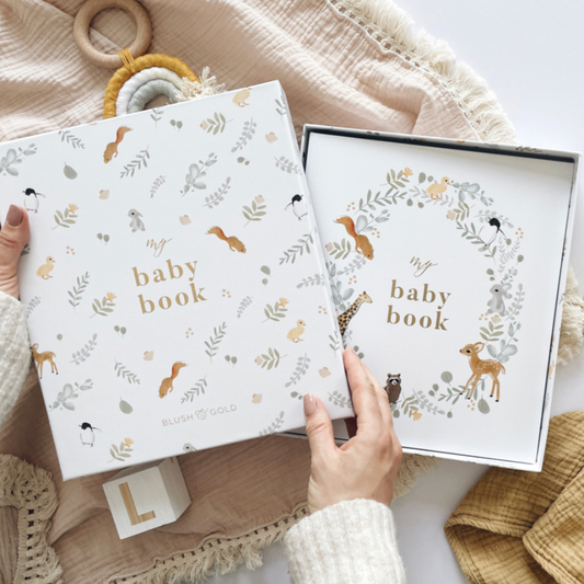 Invulboek My Babybook Animals met Cadeaubox | Blush and Gold