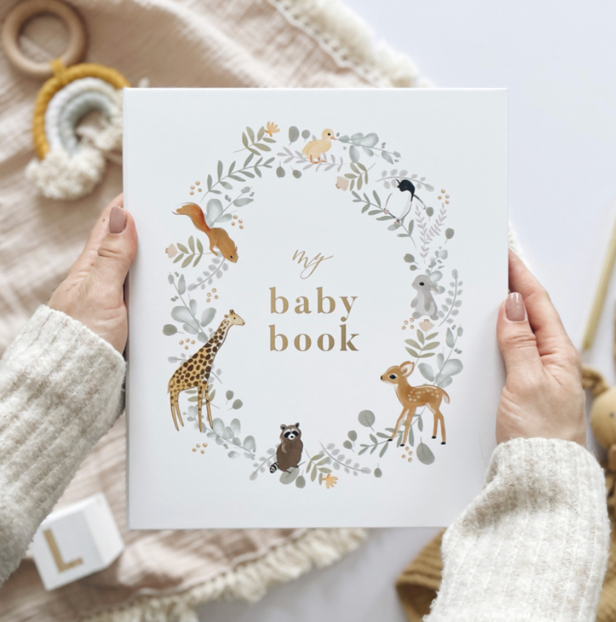Invulboek My Babybook Animals met Cadeaubox | Blush and Gold