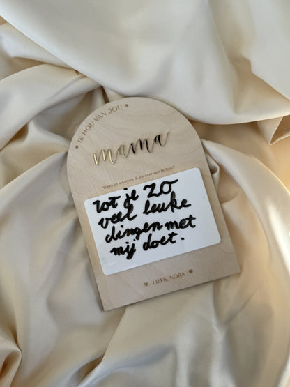 Beschrijfbaar Houten Bordje – Moederdag Cadeau