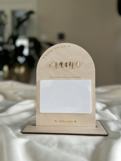 Beschrijfbaar Houten Bordje – Moederdag Cadeau