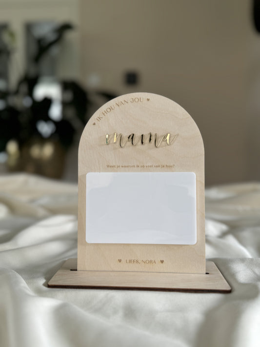 Beschrijfbaar Houten Bordje – Moederdag Cadeau