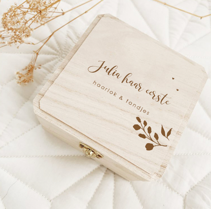 Bewaardoosje Haarlok & Tandjes Botanical