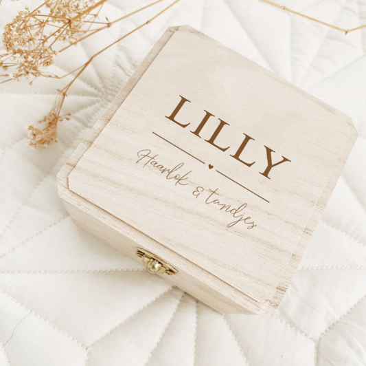 Bewaardoosje Haarlok en Tandjes Strak ontwerp