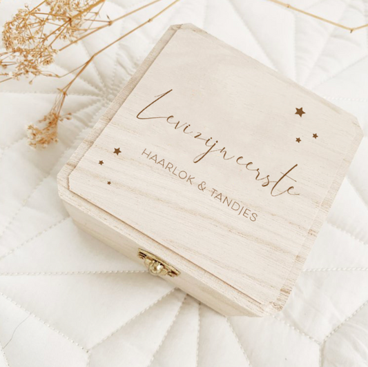 Bewaardoosje Eerste Haarlok & Tandjes Sterren