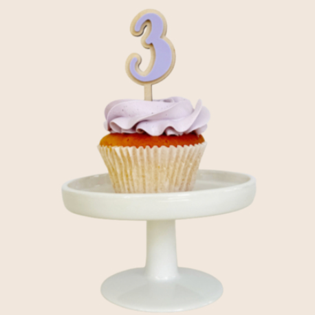Cupcake / Taarttopper Pastel Kleuren en Hout