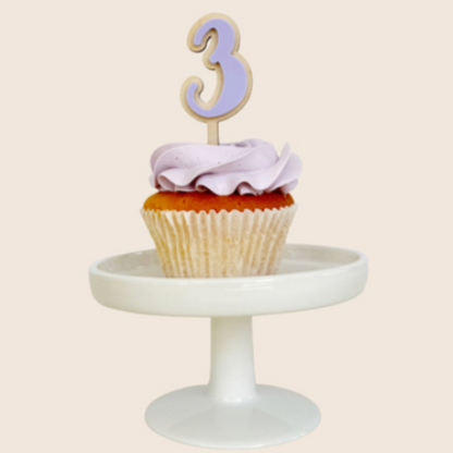 Cupcake / Taarttopper Pastel Kleuren en Hout