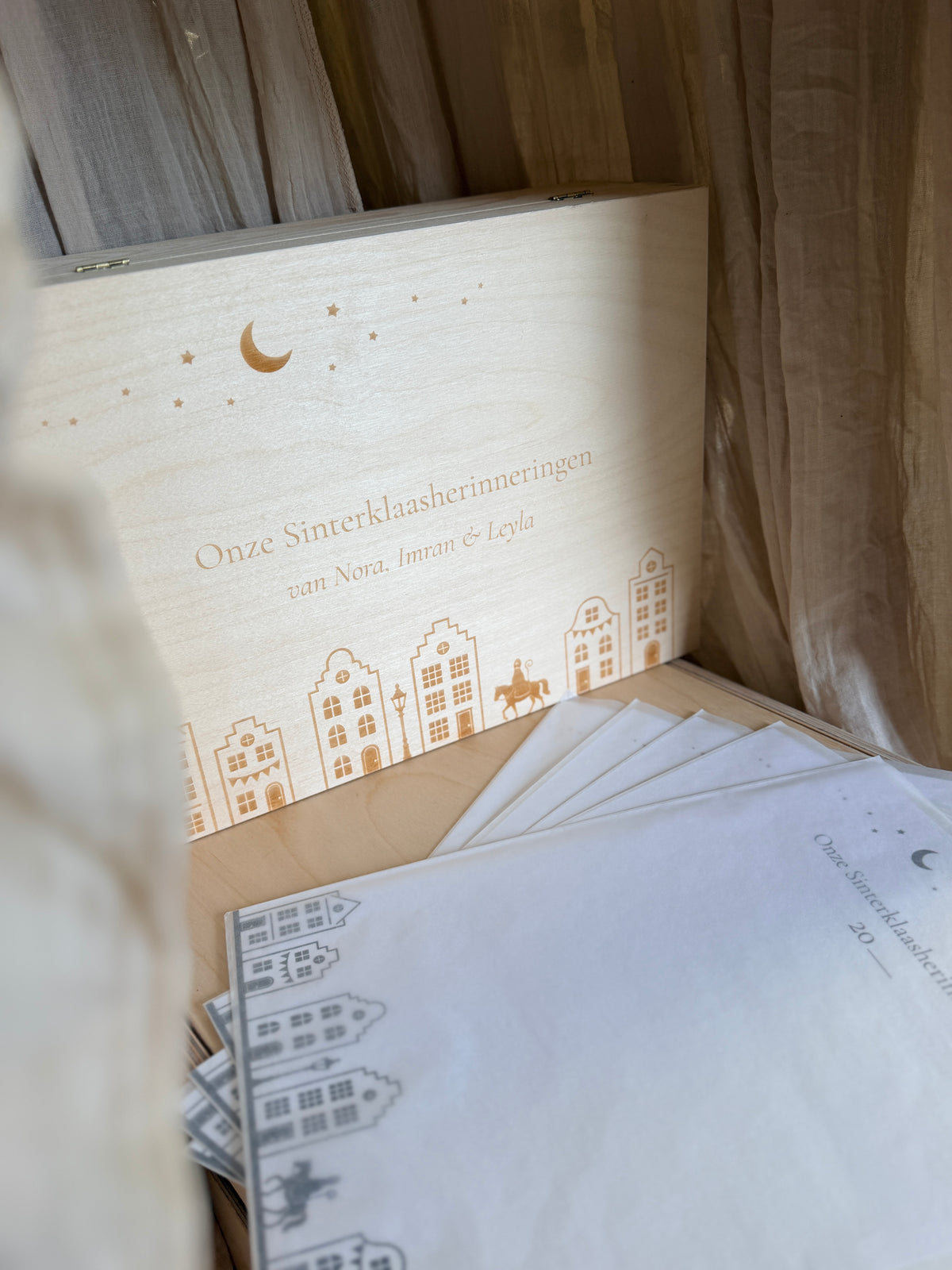 Gepersonaliseerde Sinterklaas bewaardoos voor herinneringen
