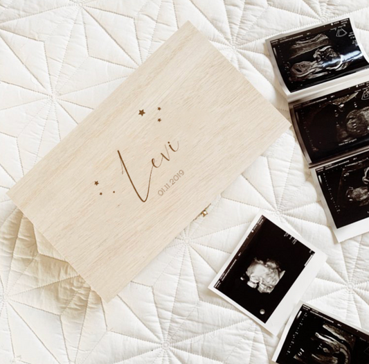 Echo Fotos Bewaren Houten Kistje Gegraveerd met Naam