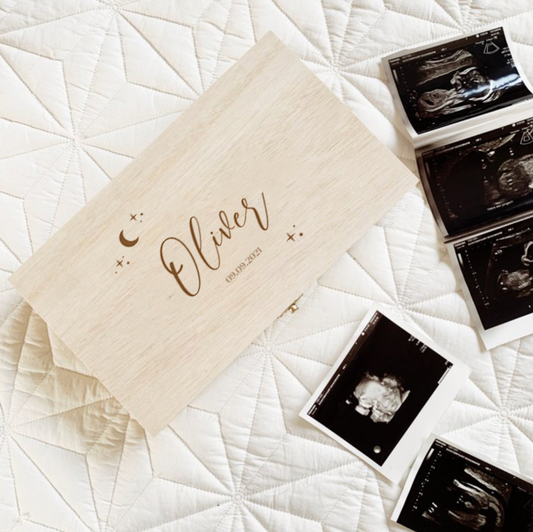 Echo Fotos bewaren in Houten Kistje gegraveerd met Naam