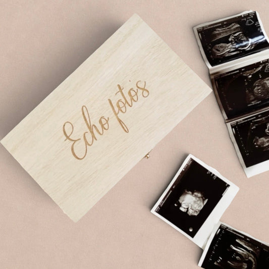 echo kistje met naam en datum, bewaar jouw echo fotos - echo fotos bewaren