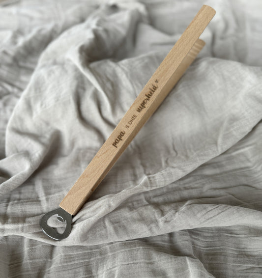 Gegraveerde Barbecueklem met Flesopener – Vaderdagcadeau voor Papa