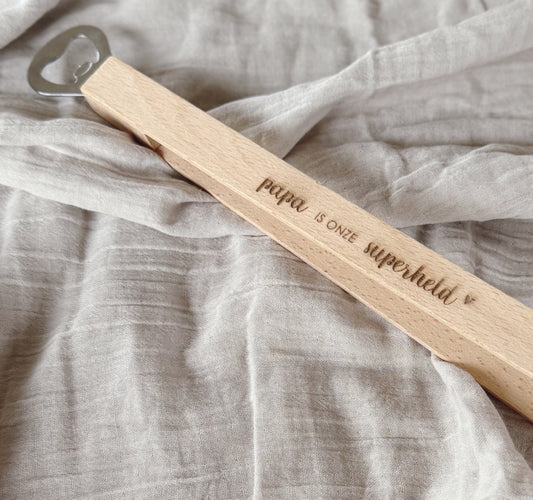 Gegraveerde Barbecueklem met Flesopener – Vaderdagcadeau voor Papa