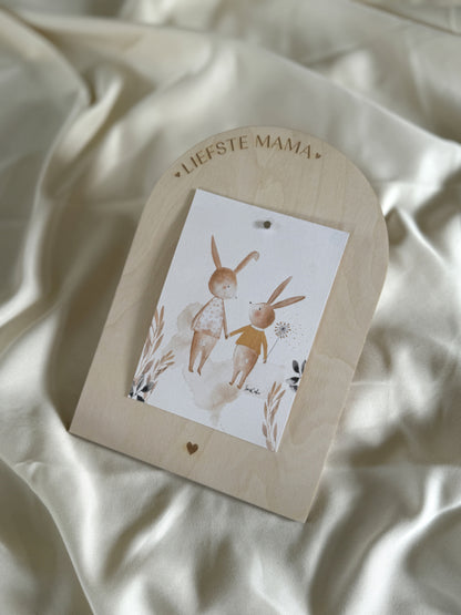 Houten Fotobord Moederdag – Gepersonaliseerd Cadeau voor Mama of Oma
