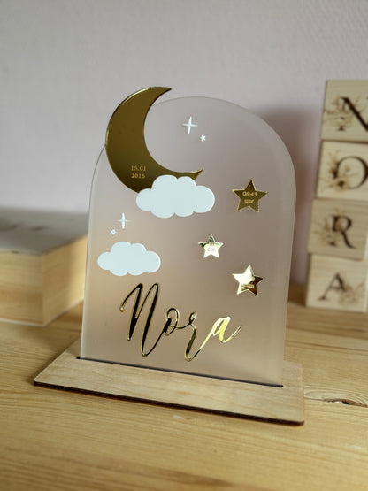 Geboortebord Maan & Sterren