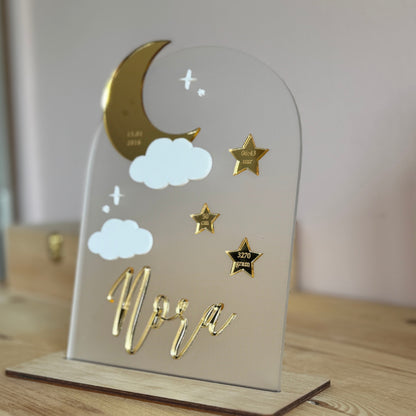Geboortebord Maan & Sterren