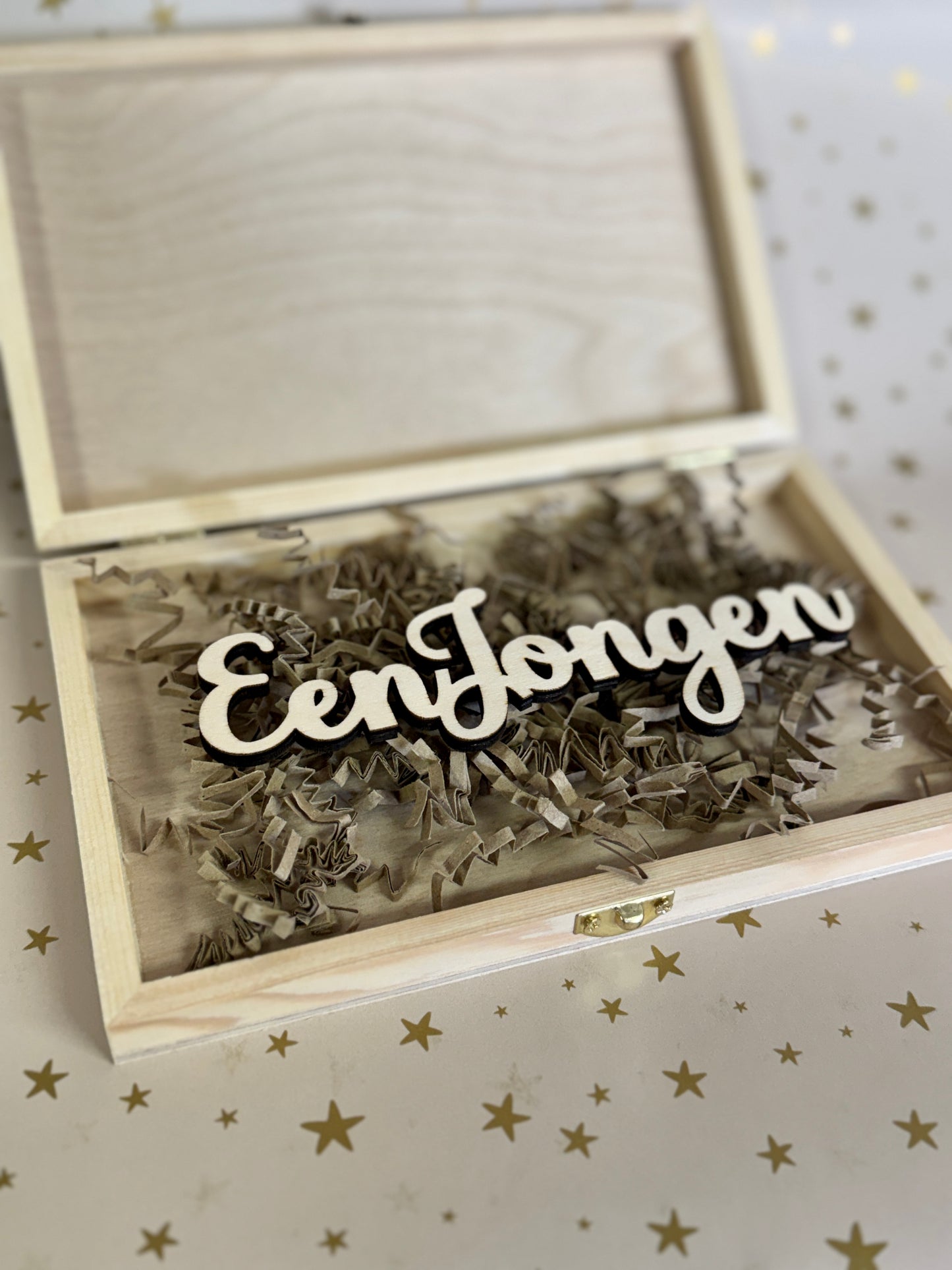 Gender Reveal Houten Kistje Hout Jongen 