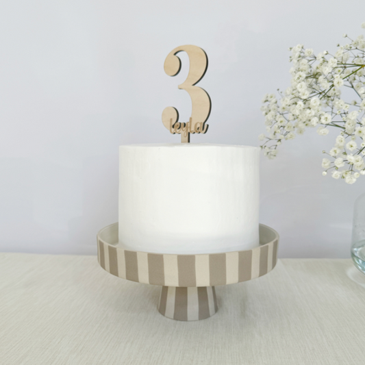 Gepersonaliseerde Houten Taarttopper | Cijfer & Naam