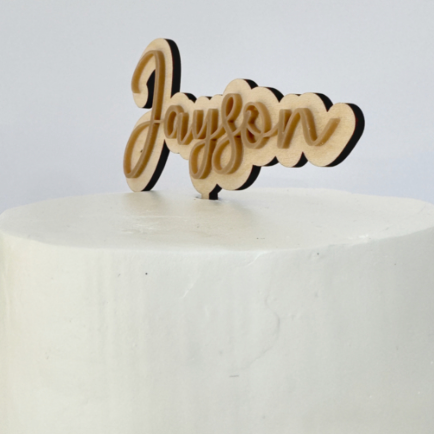 Gepersonaliseerde Taarttopper Hout en Acryl