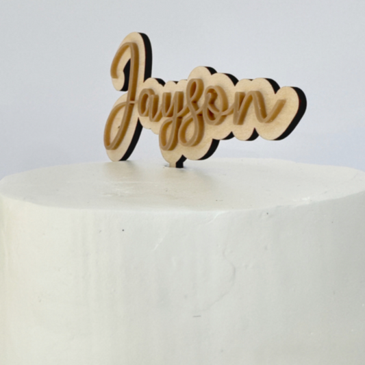 Gepersonaliseerde Taarttopper Hout en Acryl