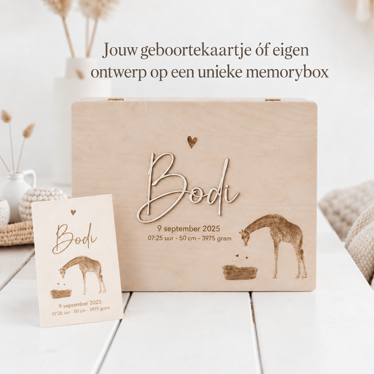Gepersonaliseerde houten memorybox