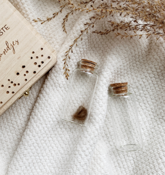 Glazen buisjes Haarlok - Tandjes