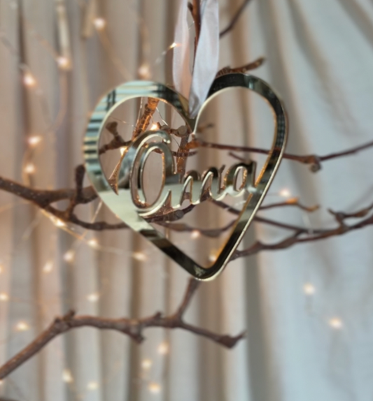 Gouden Hart Hanger met Naam