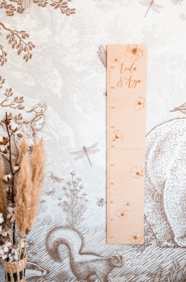 Houten Groeimeter | Bloemen