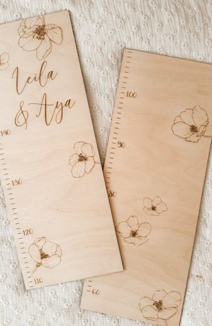 Houten Groeimeter | Bloemen