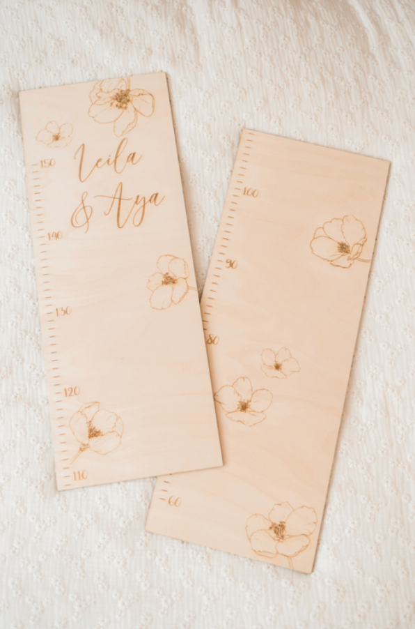 Houten Groeimeter | Bloemen