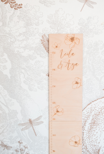 Houten Groeimeter | Bloemen