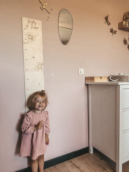 Houten Groeimeter | Konijntje & Bloemen