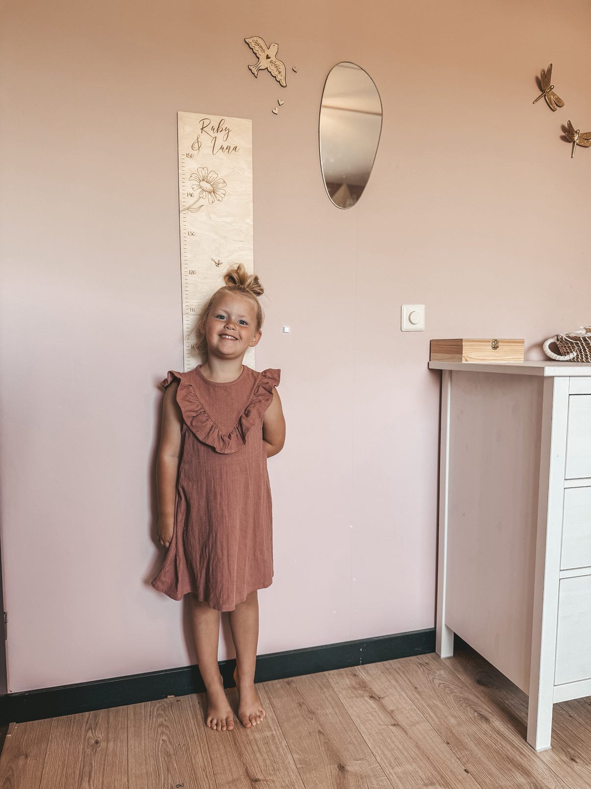 Houten Groeimeter | Konijntje & Bloemen