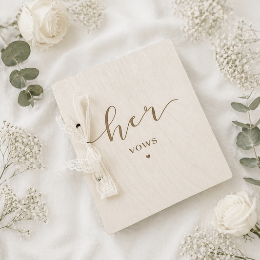 Houten Set Omslagen Geloften - His Vows & Her Vows