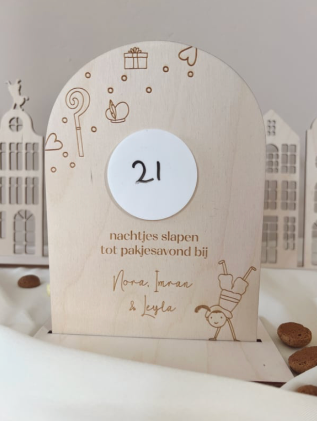 Sinterklaas Gepersonaliseerde Aftelkalender met Beschrijfbaar Rondje
