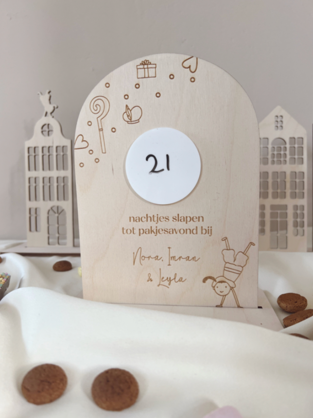 Sinterklaas Gepersonaliseerde Aftelkalender met Beschrijfbaar Rondje
