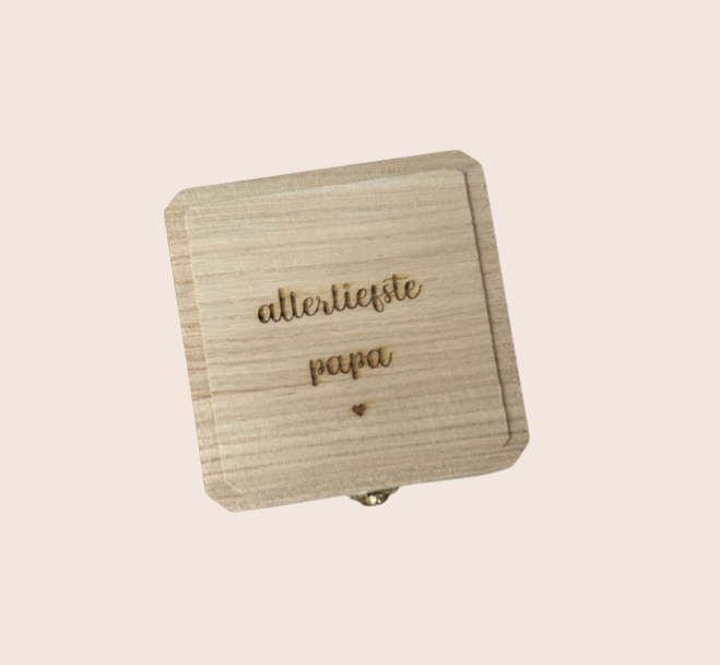 Gepersonaliseerd Houten Doosje met Boodschap voor Vaderdag