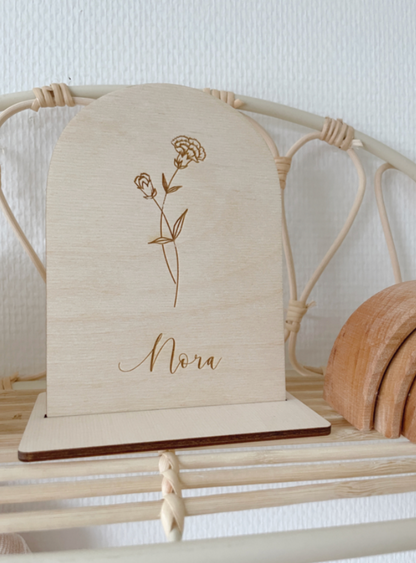 Houten Bordje Geboortebloem