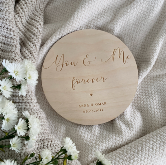 Houten Bordje Valentijsdag Gepersonaliseerd