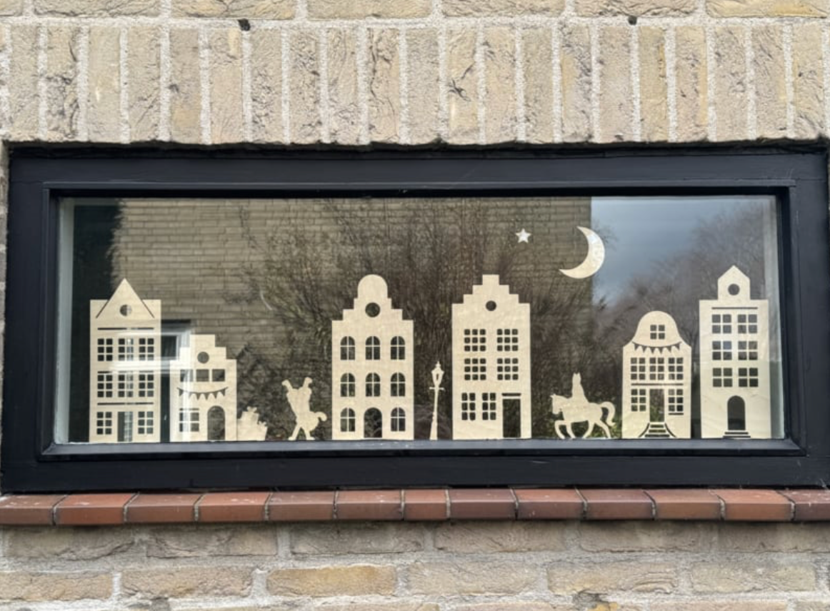 Houten Huisjes Raamdecoratie – Sinterklaas Editie