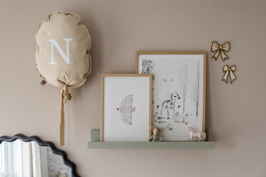 Houten muurdecoratie strikjes – set van 6
